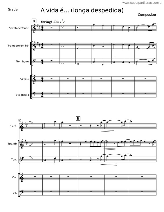 Partitura da música A Vida É