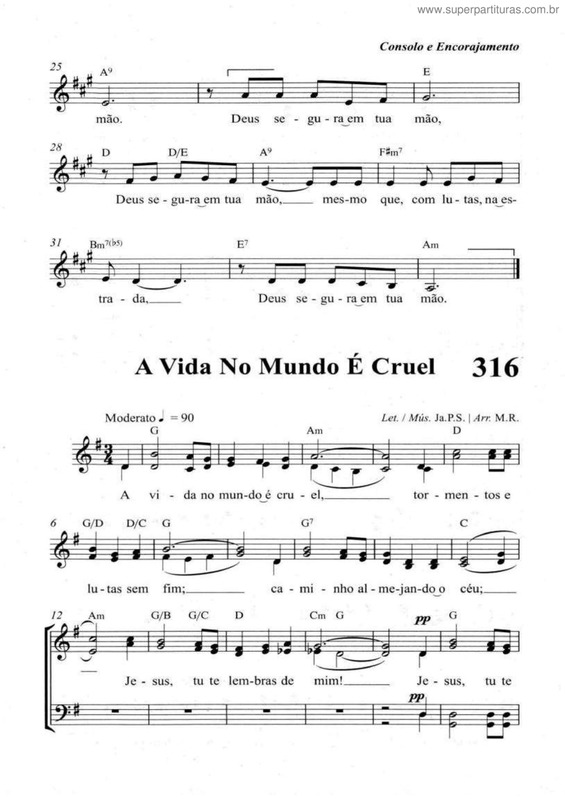 Partitura da música A Vida No Mundo É Cruel