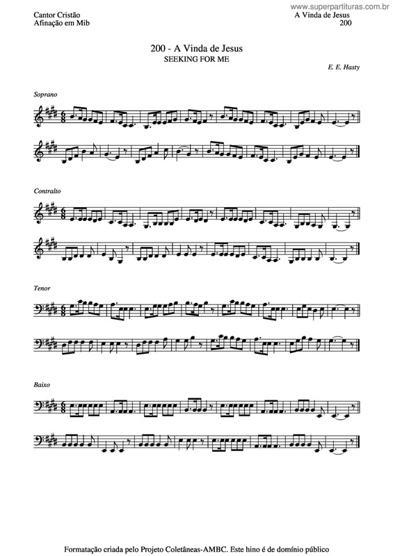 Partitura da música A Vinda De Jesus v.4