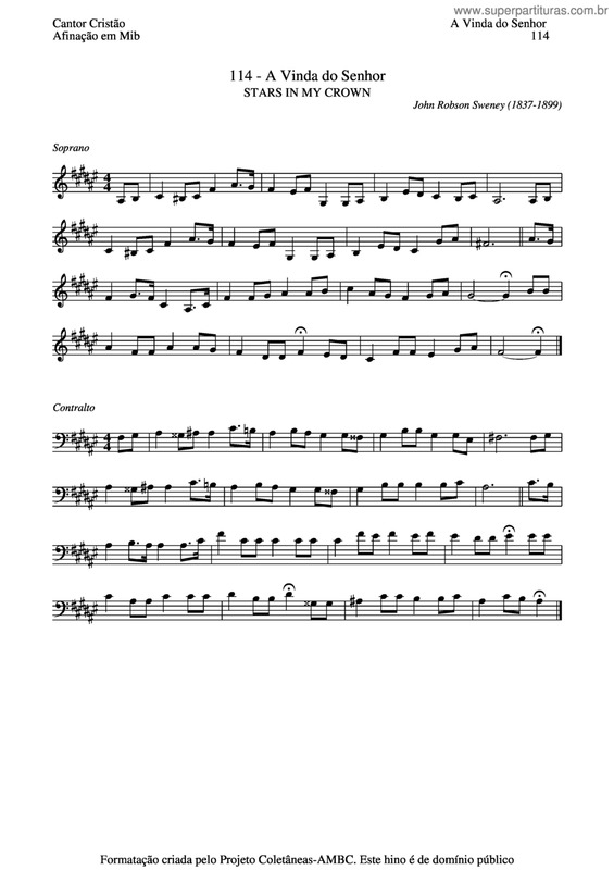 Partitura da música A Vinda Do Senhor v.4