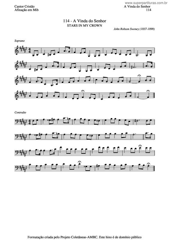 Partitura da música A Vinda Do Senhor v.4