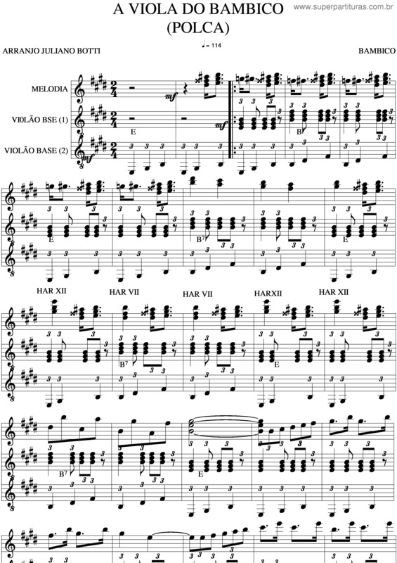 Partitura da música A Viola Do Bambico