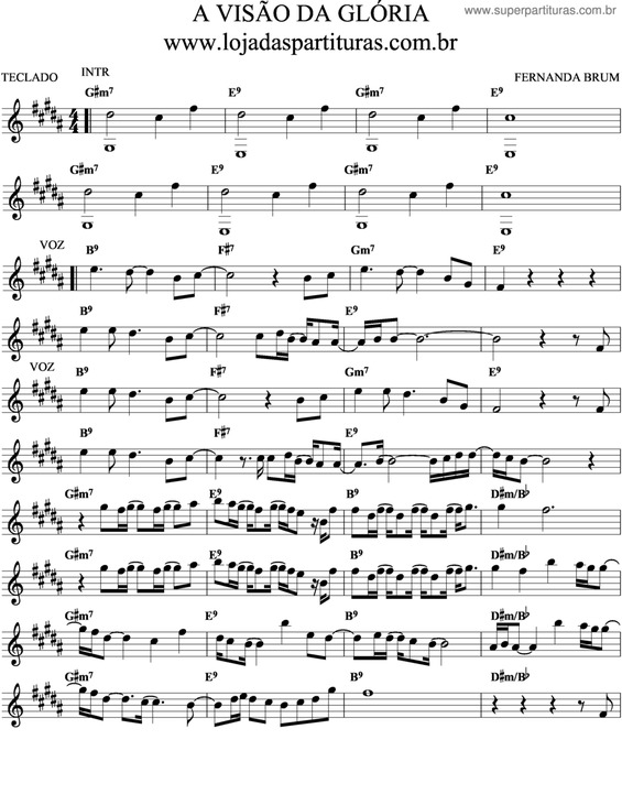 Partitura da música A Visão Da Glória