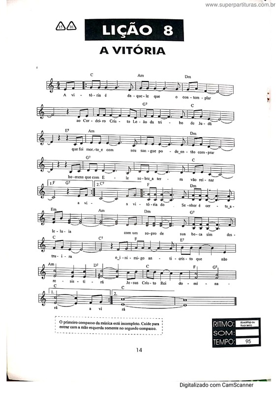 Partitura da música A Vitória v.2