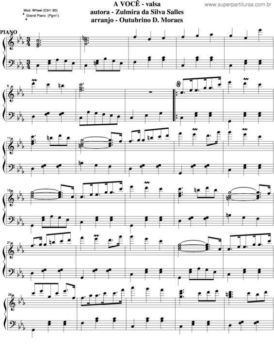 Partitura da música A Você v.11