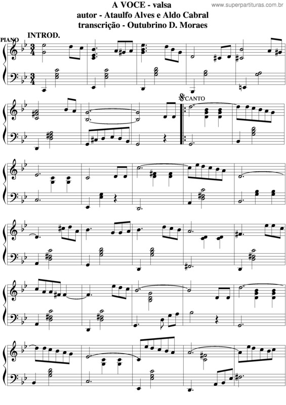 Partitura da música A Você v.12