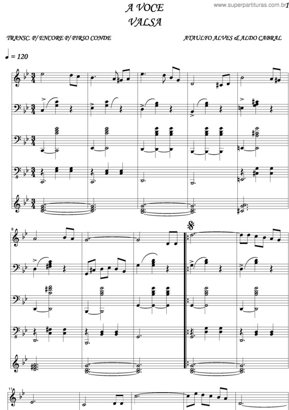 Partitura da música A Você v.4