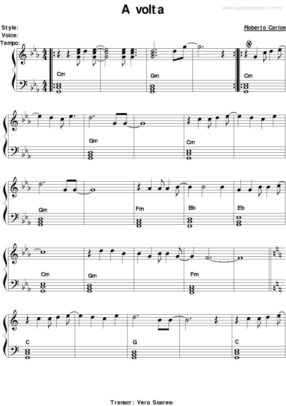 Partitura da música A Volta v.2