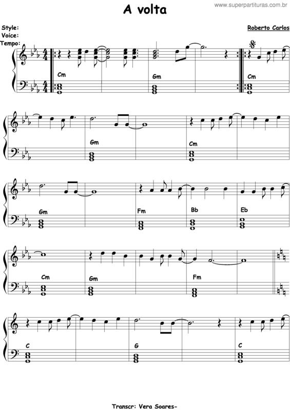 Partitura da música A Volta v.4