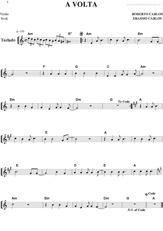 Partitura da música A Volta