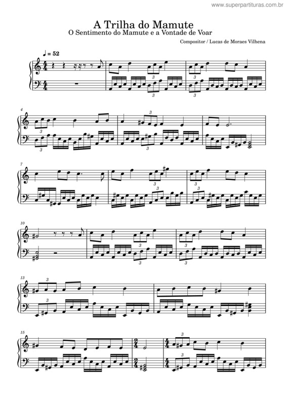 Partitura da música A Vontade De Voar Versão 3 – Lucasmv