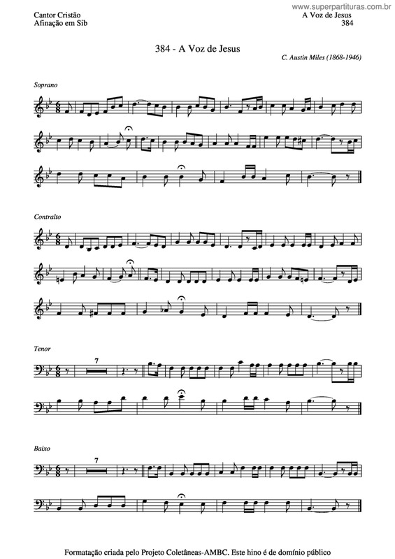 Partitura da música A Voz De Jesus v.4