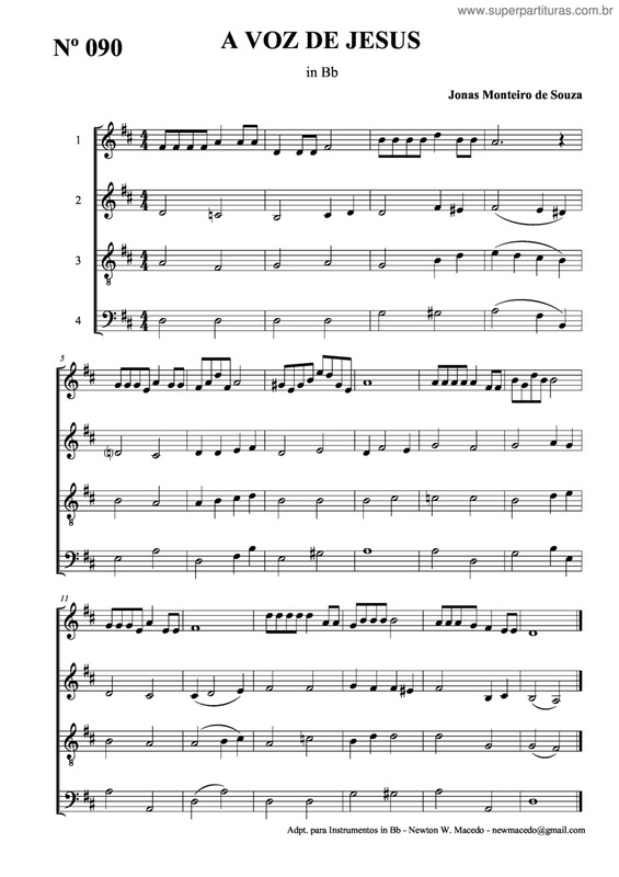 Partitura da música A Voz De Jesus v.5