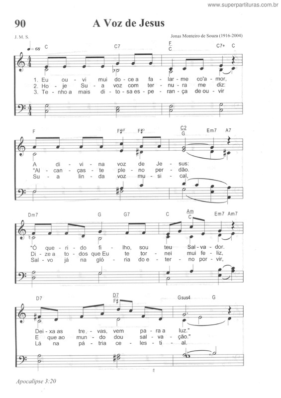 Partitura da música A Voz De Jesus