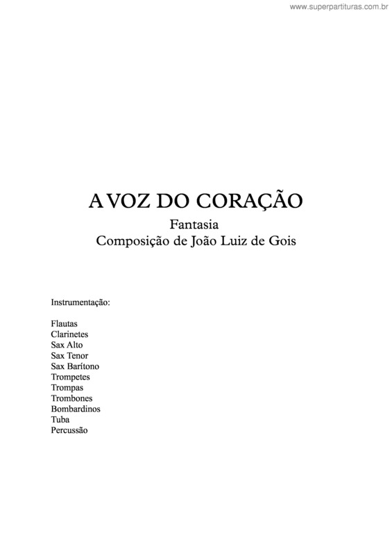 Partitura da música A voz do coração