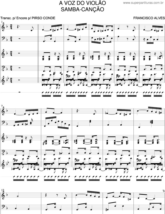 Partitura da música A Voz Do Violão v.3