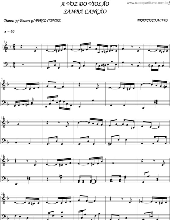 Partitura da música A Voz Do Violão v.4
