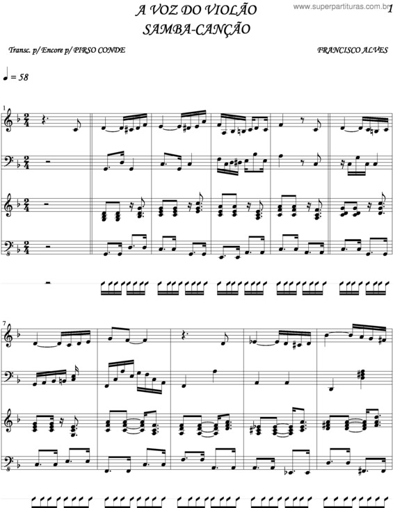 Partitura da música A Voz Do Violão v.5