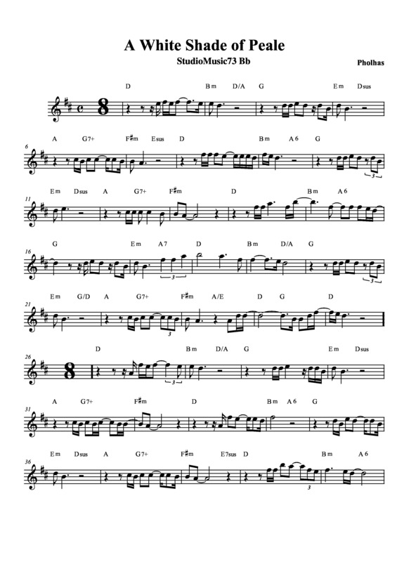 Partitura da música A White Shade of Peale