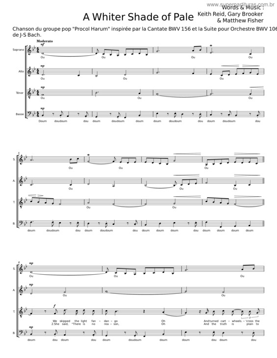 Partitura da música A Whiter Shade Of Pale – Keith Reid & Gary Brooker v.3