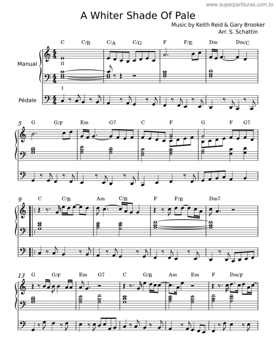 Partitura da música A Whiter Shade Of Pale – Keith Reid & Gary Brooker