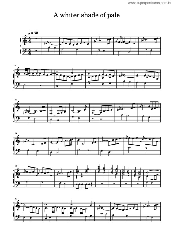 Partitura da música A Whiter Shade Of Pale – Procol Harum A Whiter Shade Of Pale v.2