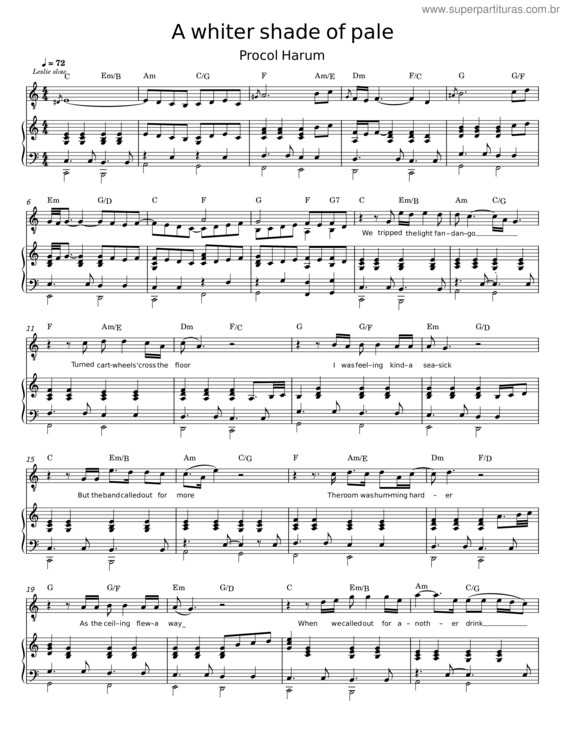 Partitura da música A Whiter Shade Of Pale – Procol Harum v.11