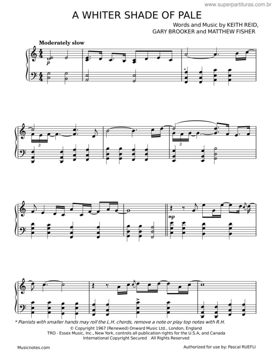 Partitura da música A Whiter Shade Of Pale – Procol Harum v.14