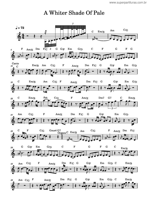 Partitura da música A Whiter Shade Of Pale – Procol Harum v.17