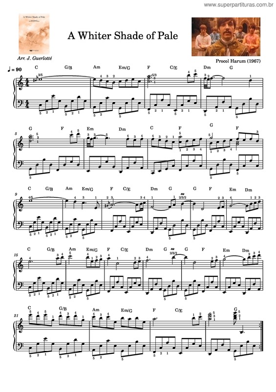 Partitura da música A Whiter Shade Of Pale – Procol Harum v.2