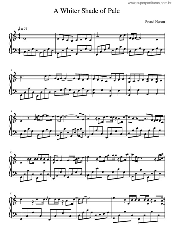 Partitura da música A Whiter Shade Of Pale – Procol Harum v.7