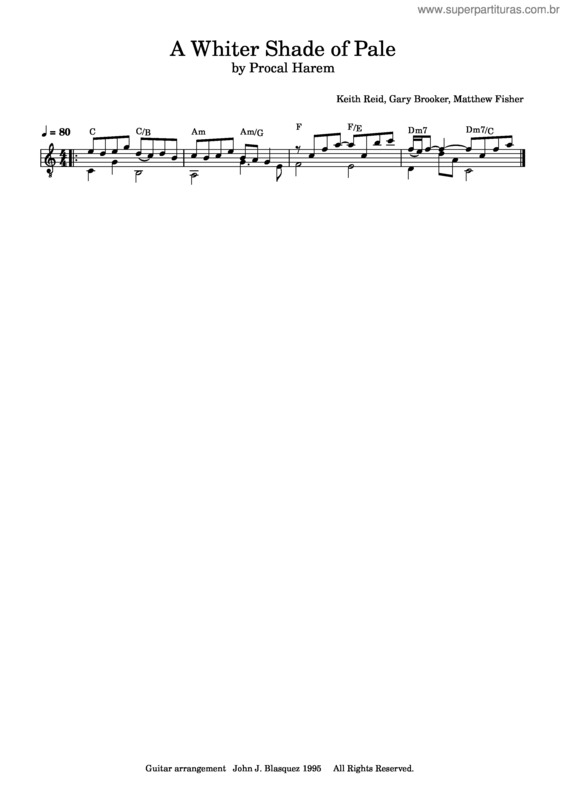 Partitura da música A Whiter Shade Of Pale – Procol Harum Whiter Shade – Accomp Snippet