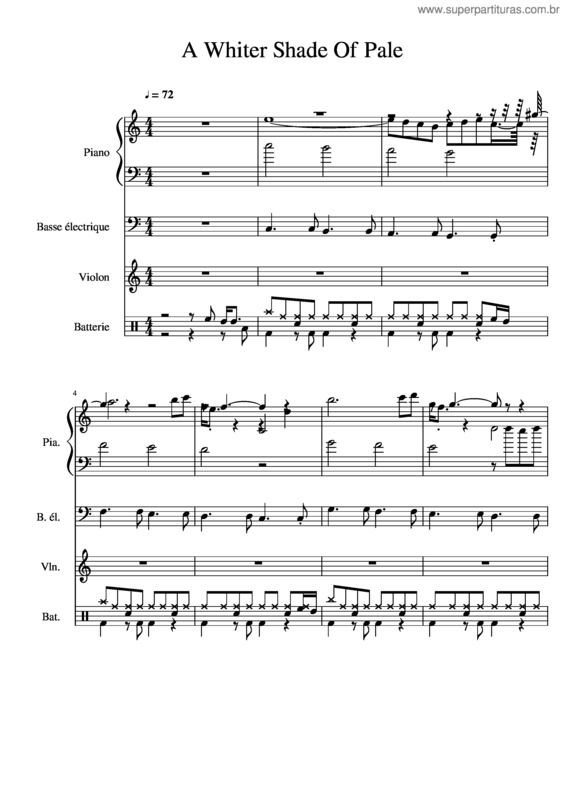Partitura da música A Whiter Shade Of Pale By Procol Harum