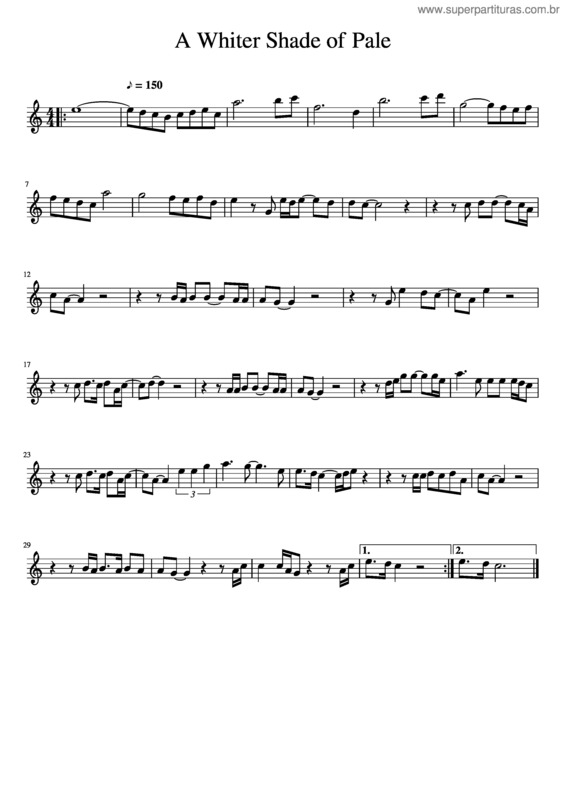 Partitura da música A Whiter Shade Of Pale v.13