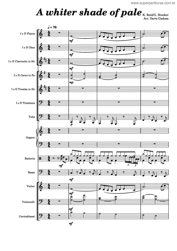 Partitura da música A Whiter Shade Of Pale v.15