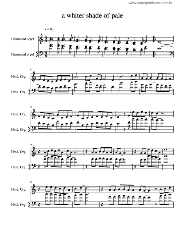 Partitura da música A Whiter Shade Of Pale v.17