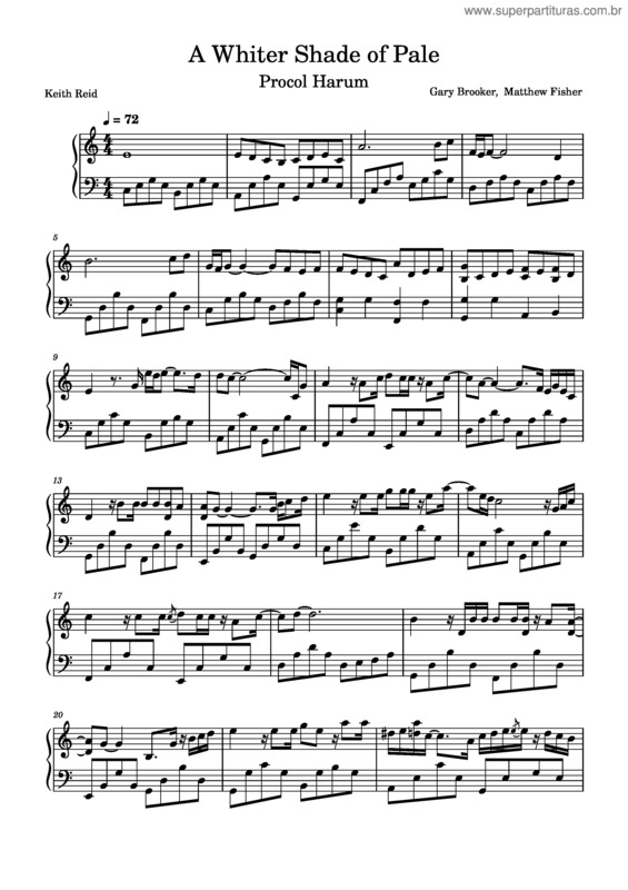 Partitura da música A Whiter Shade Of Pale v.18