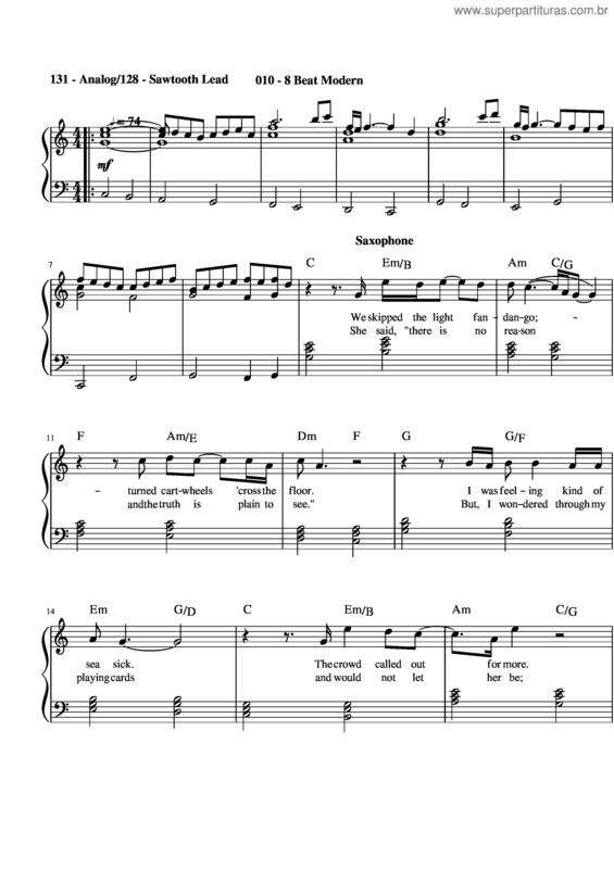 Partitura da música A Whiter Shade Of Pale v.20