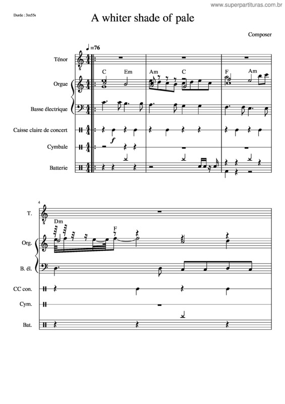 Partitura da música A Whiter Shade Of Pale v.21