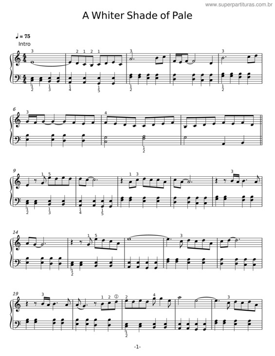 Partitura da música A Whiter Shade Of Pale v.25