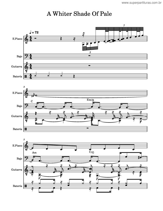 Partitura da música A Whiter Shade Of Pale v.29