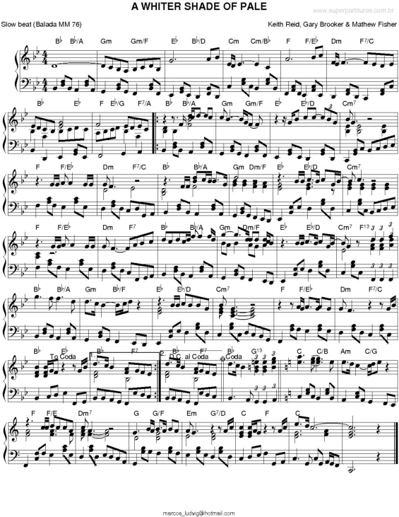 Partitura da música A Whiter Shade of Pale v.3