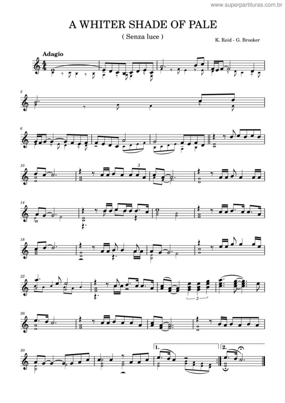 Partitura da música A Whiter Shade Of Pale v.31