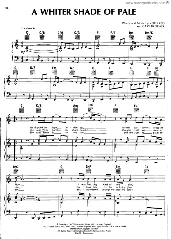 Partitura da música A Whiter Shade Of Pale v.4