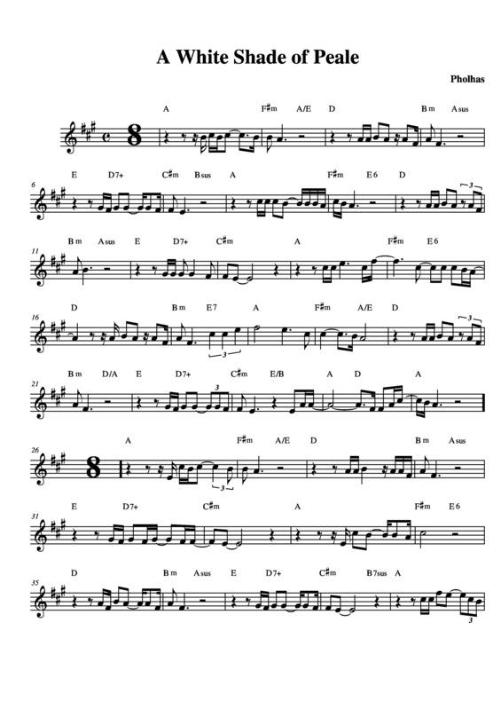 Partitura da música A Whiter Shade of Pale v.7