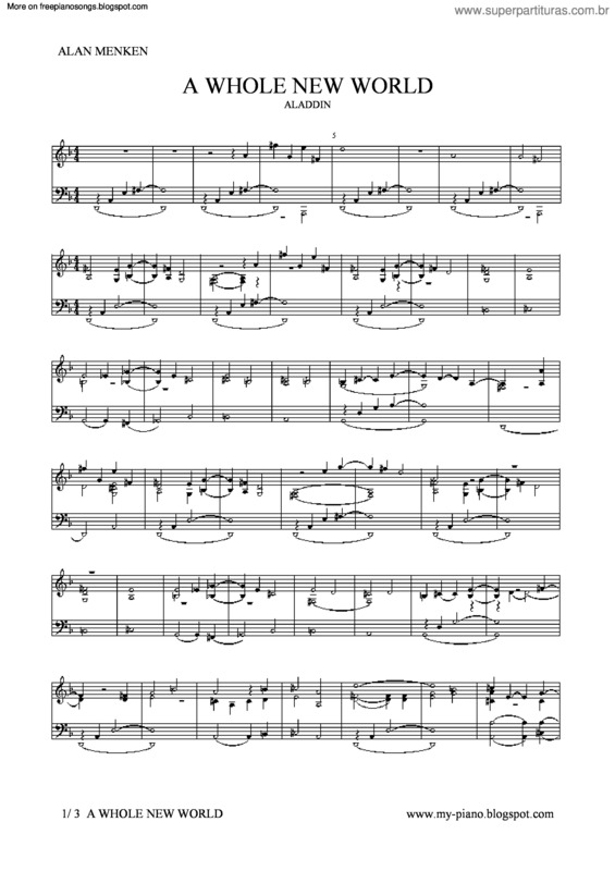 Partitura da música A Whole New World v.10