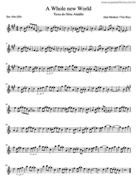 Partitura da música A Whole New World v.4