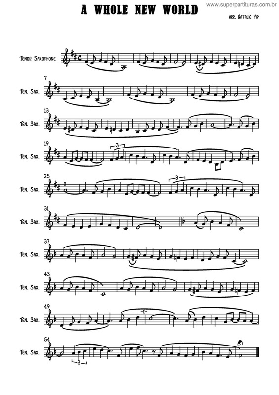 Partitura da música A Whole New World v.9