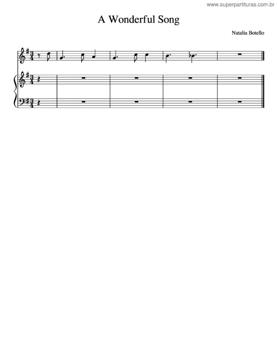Partitura da música A Wonderful Song Natalia
