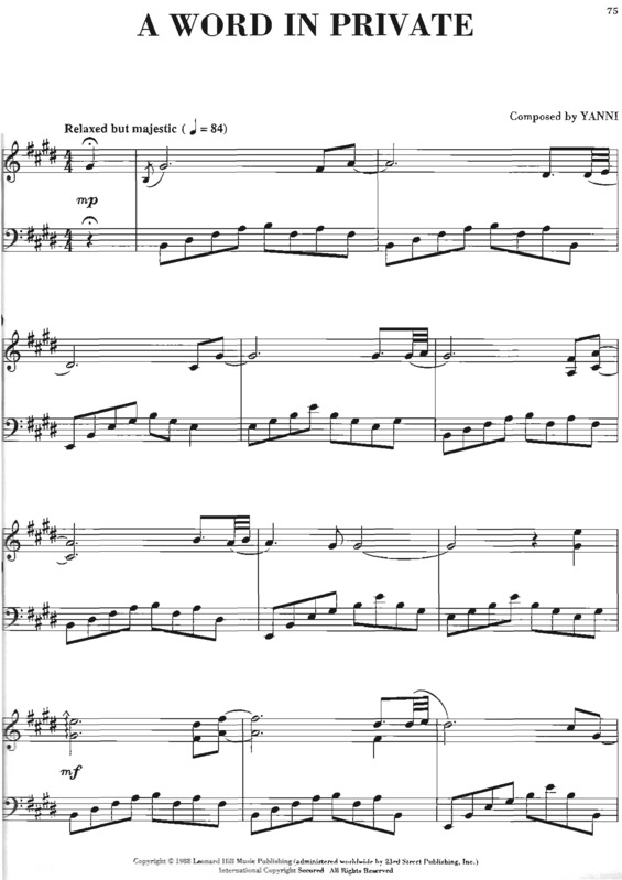 Partitura da música A Word In Private